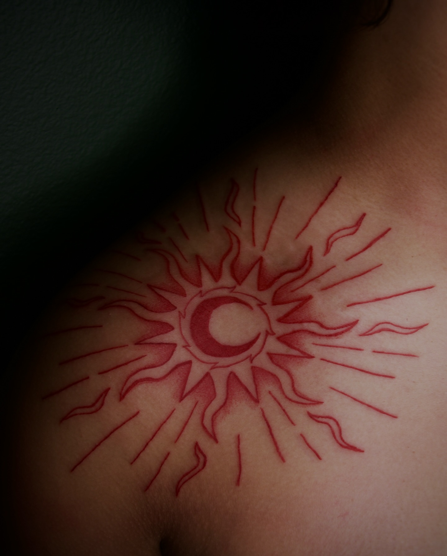 Sunburst geometric tattoo on the shoulder by Love 🥀 222