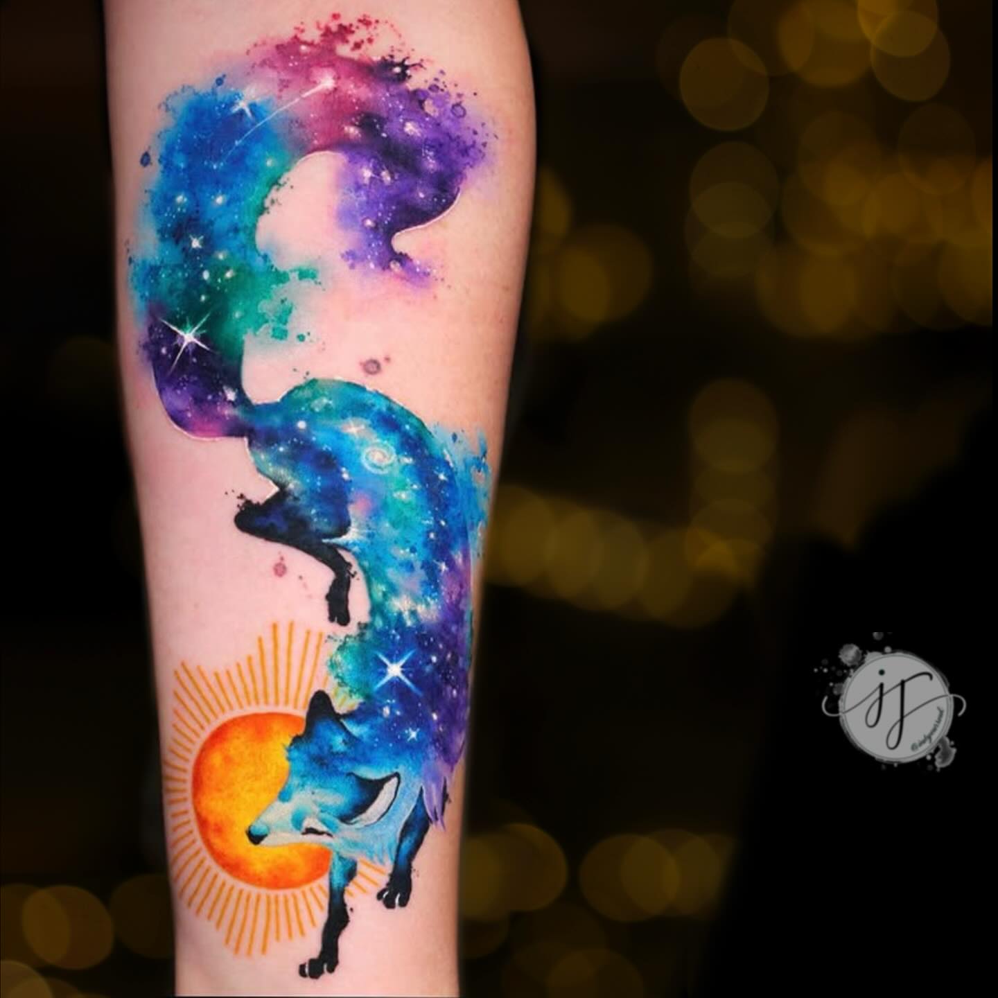Tattoo by @inkyoursoul — watercolor, surrealism