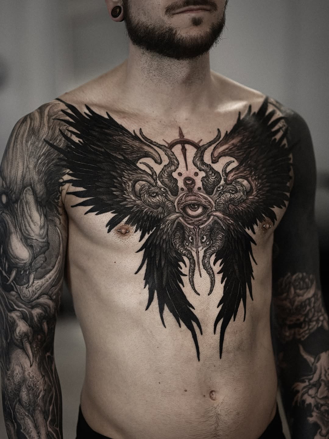 Tattoo by @rokyeom_ β blackwork, dark_realism