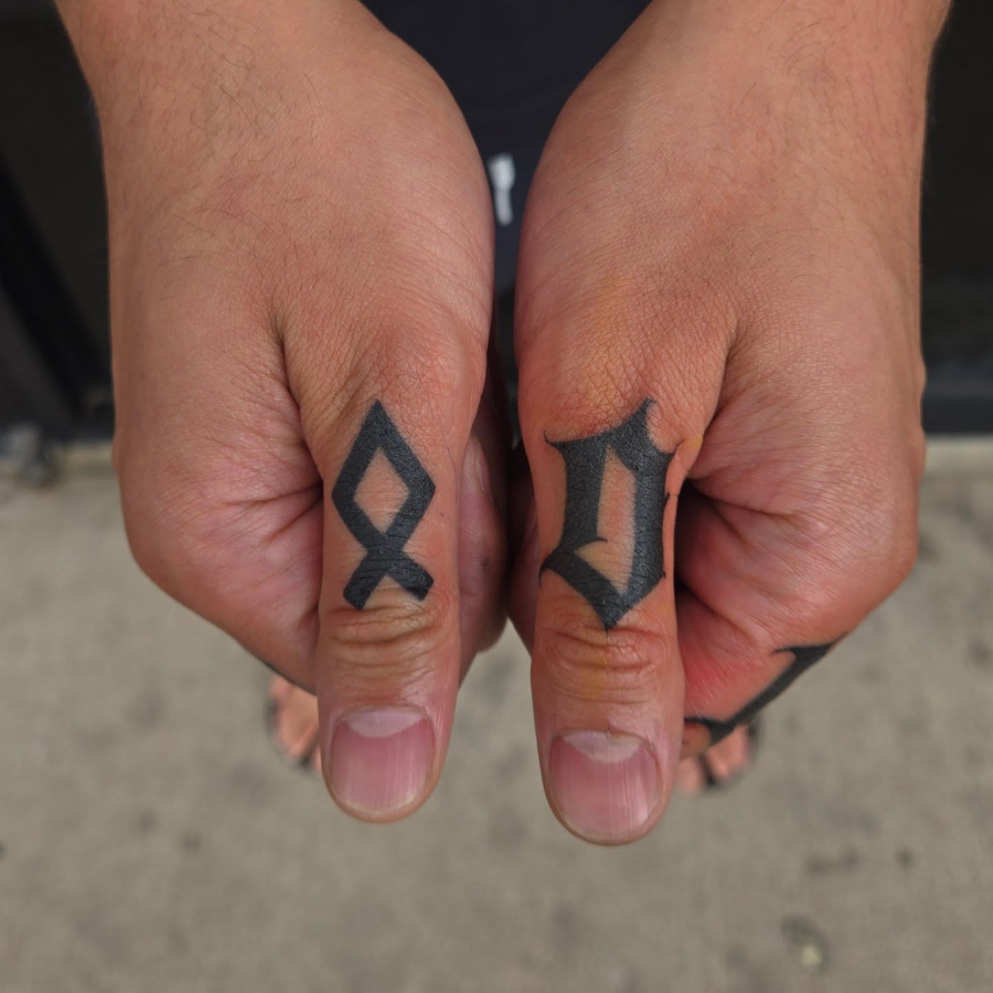Geometric symbol geometric tattoo on the hand by DiazTattoos, Denver, Colorado