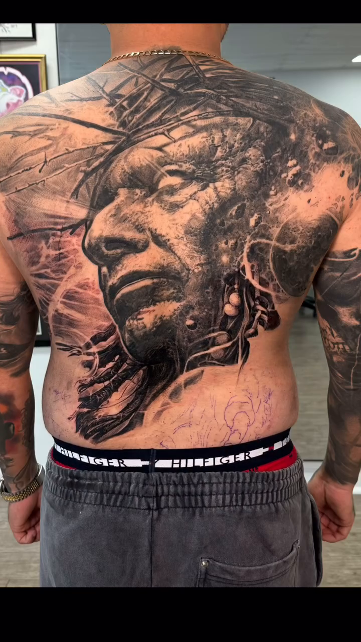 Tattoo by @robbylatos — realism, black_and_grey