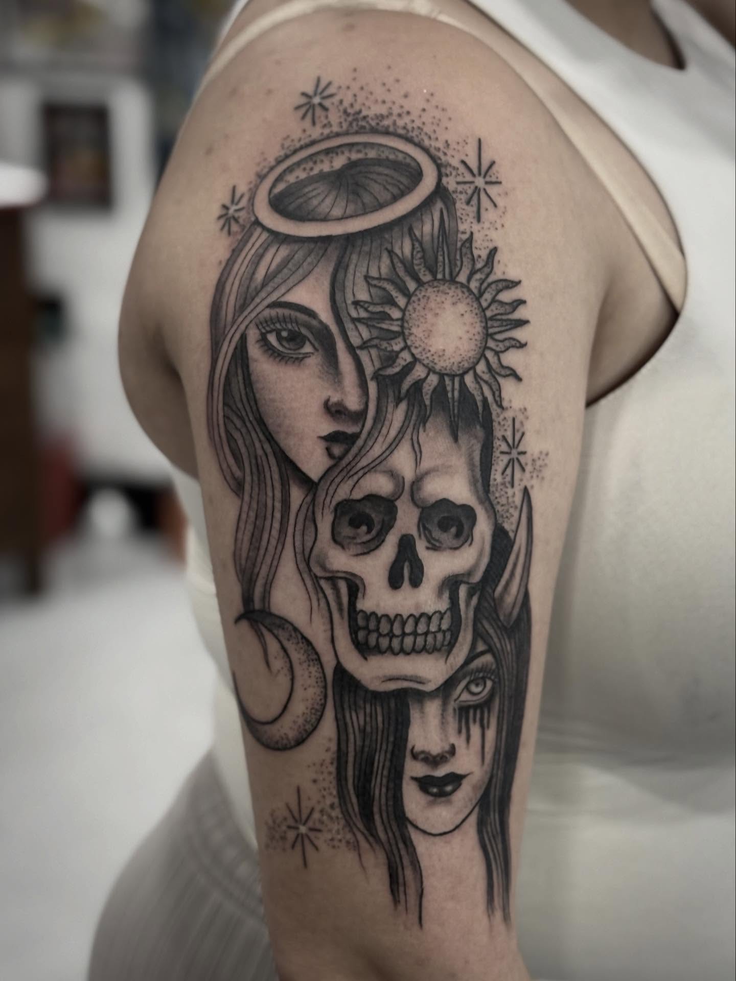 Tattoo by @tattoosbyhayden — dotwork, realism
