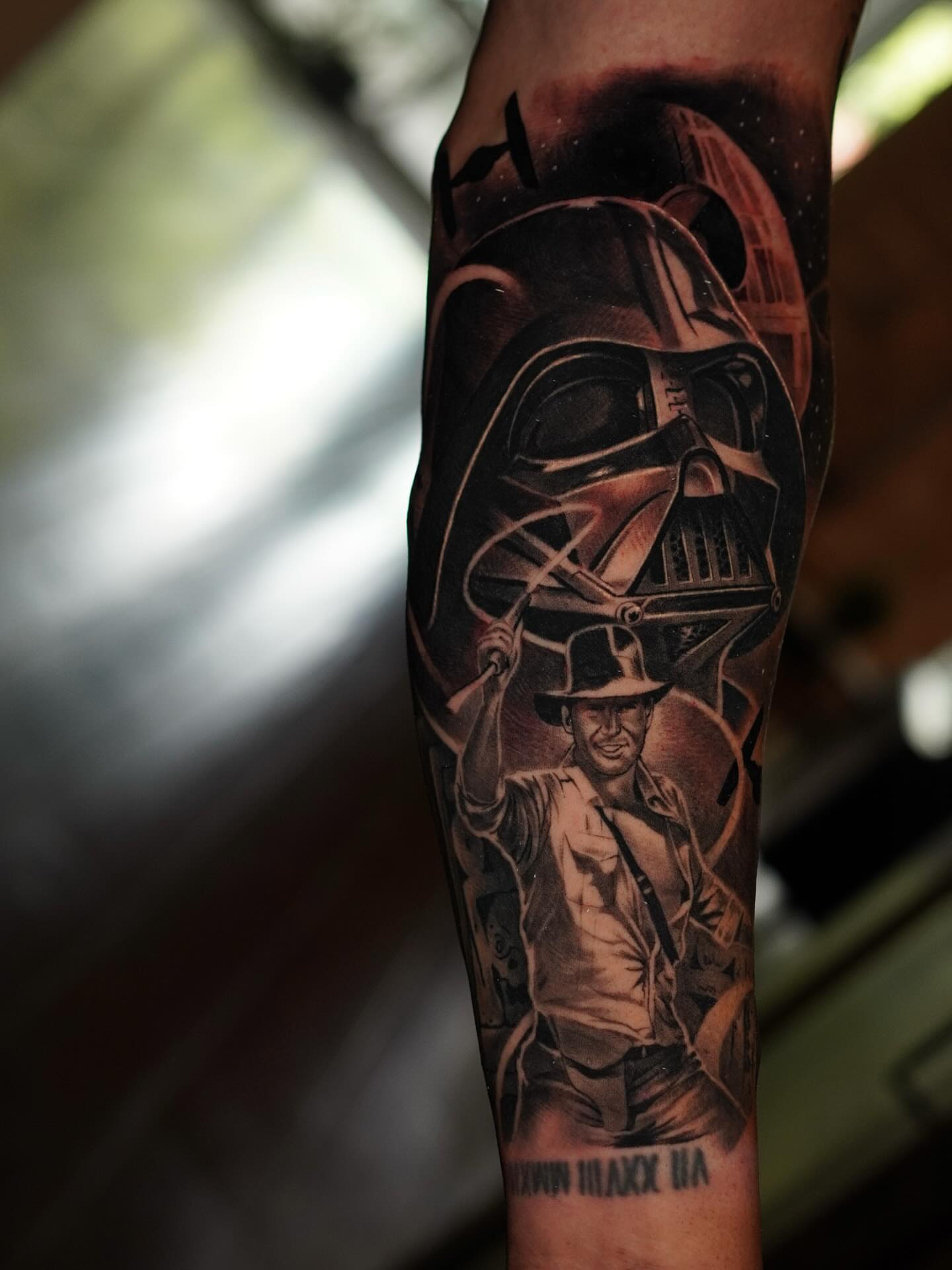Star wars characters realism tattoo on the forearm by Jesse Missman
