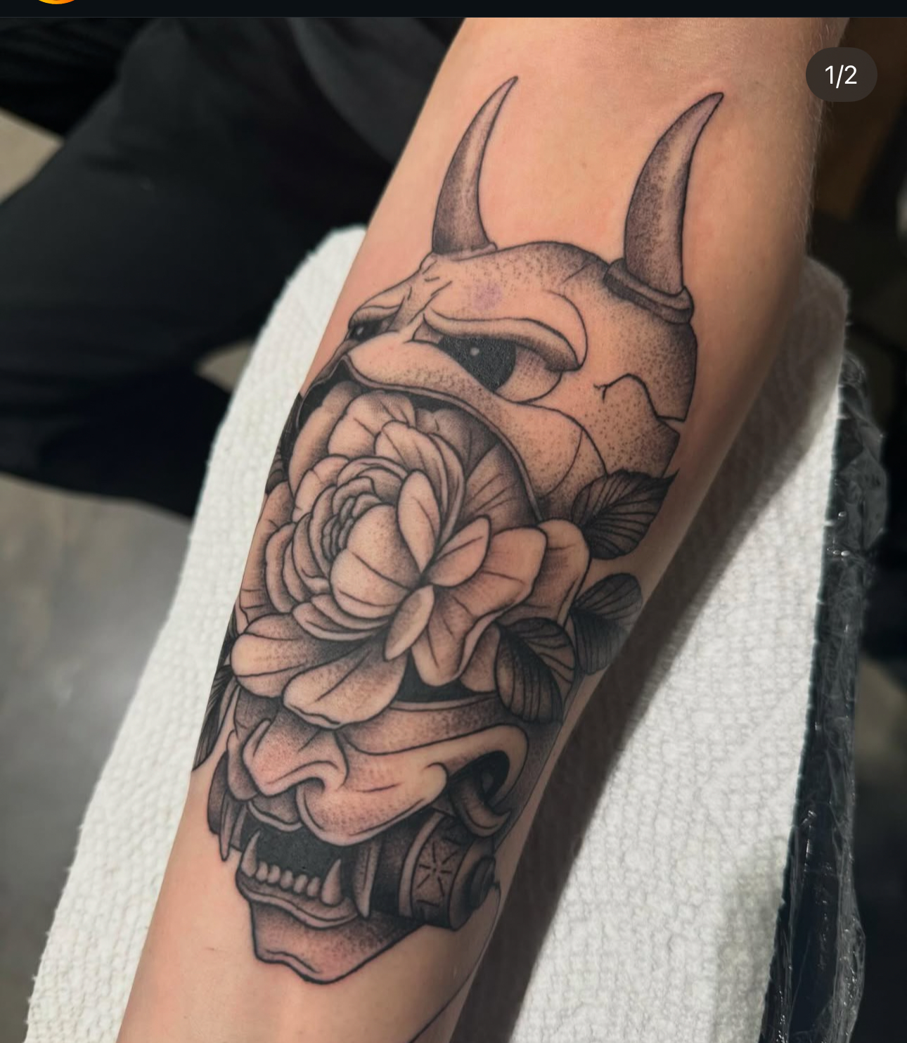 Bull head with rose dotwork tattoo on the forearm by 𝕾𝖈𝖗𝖎𝖕𝖙 𝕾𝖕𝖊𝖈𝖎𝖆𝖑𝖎𝖘𝖙