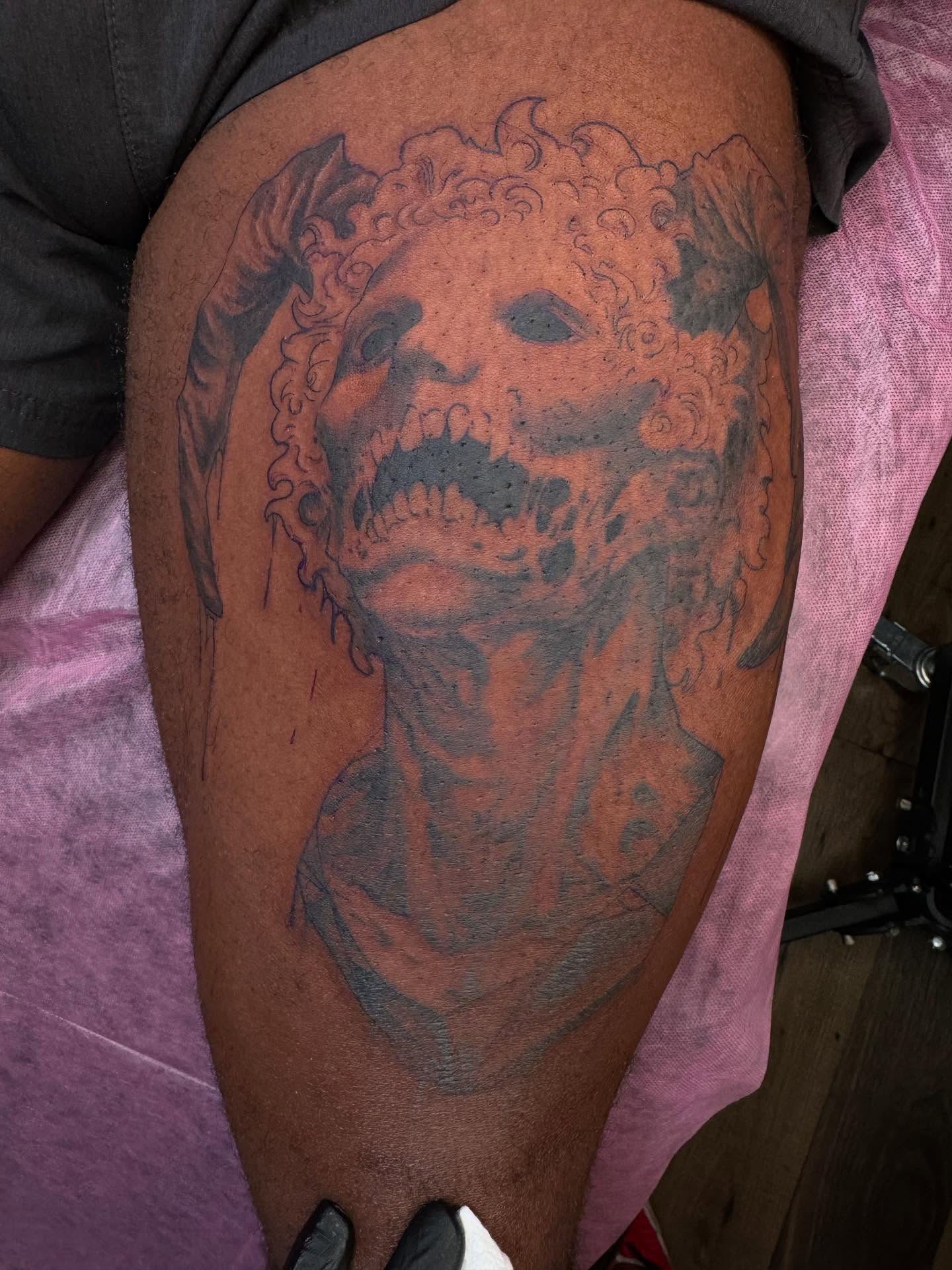 Tattoo by @aarondoestattoos — dark_realism