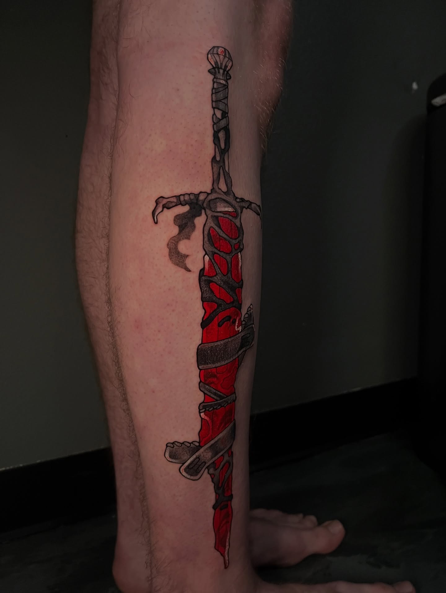 Sword black and grey tattoo on the forearm by ty ☆ nbtx tattoo artist