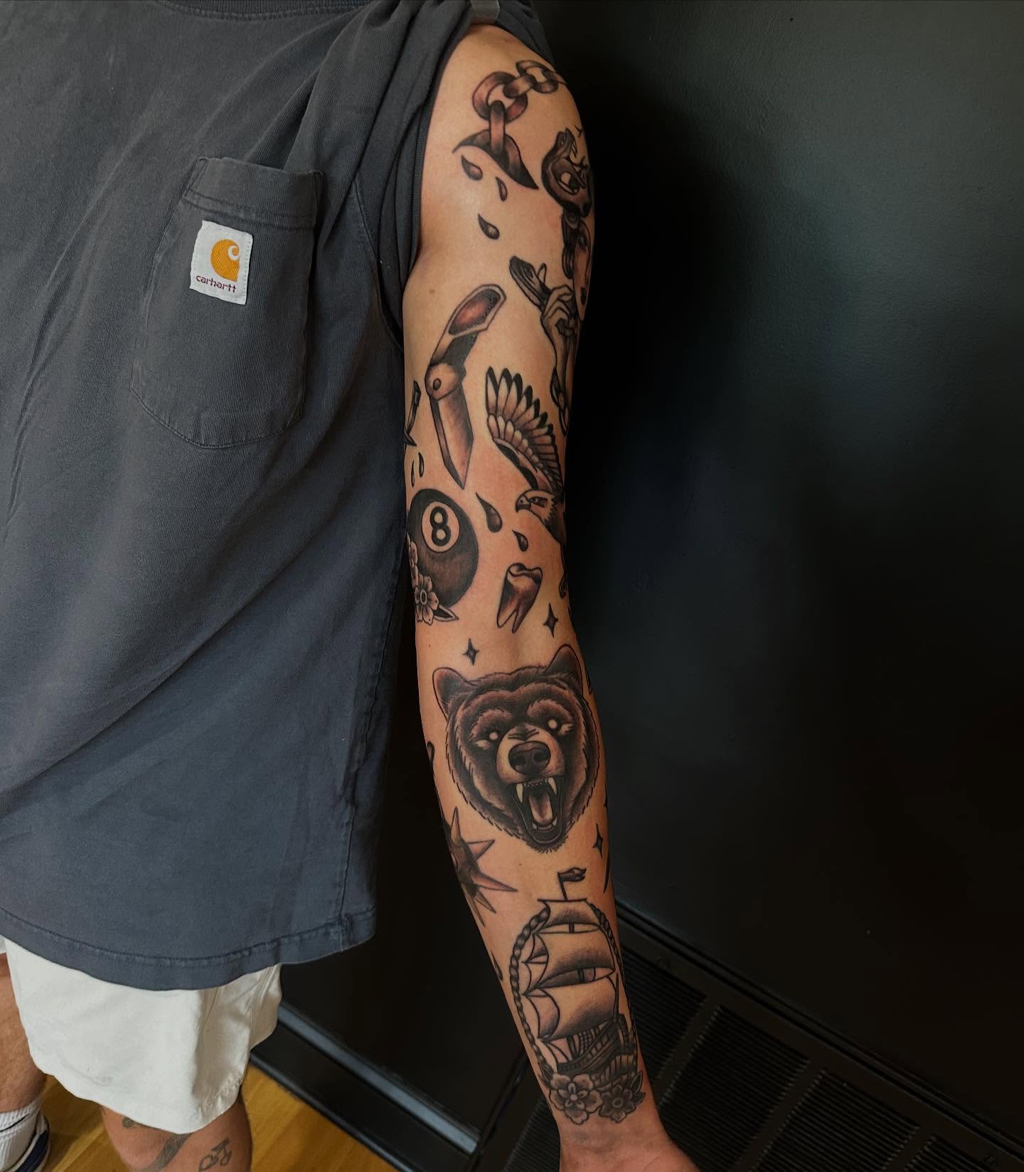 Tattoo by @wattsy.tattoos — american_traditional, black_and_grey