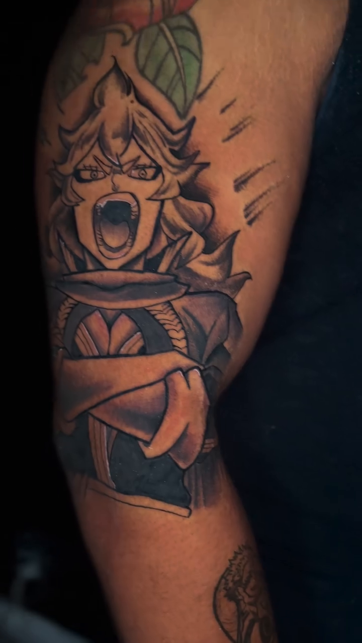Anime character realism tattoo by Mariyah Rhae Lewis