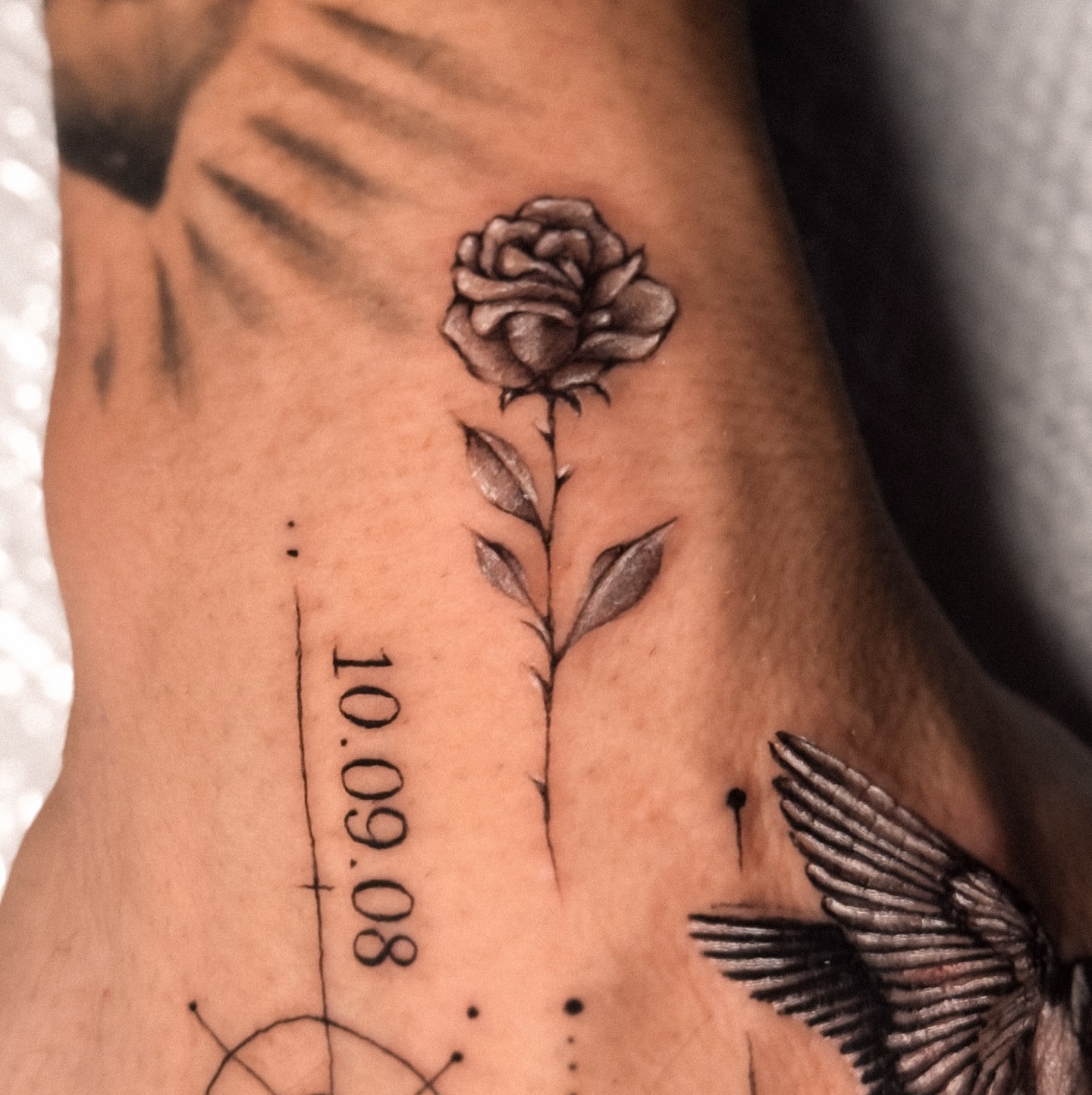 Rose black and grey tattoo on the forearm by πππΉππππππππππππ