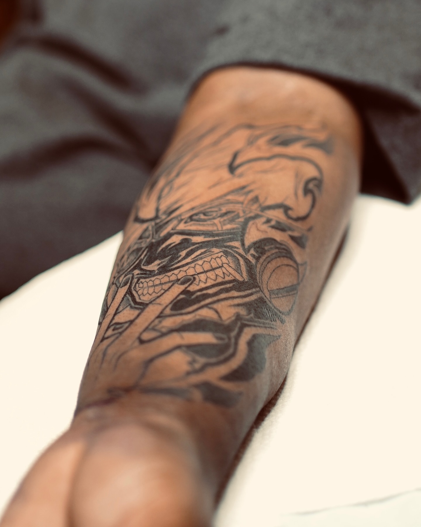 Tattoo by @workofant — black_and_grey