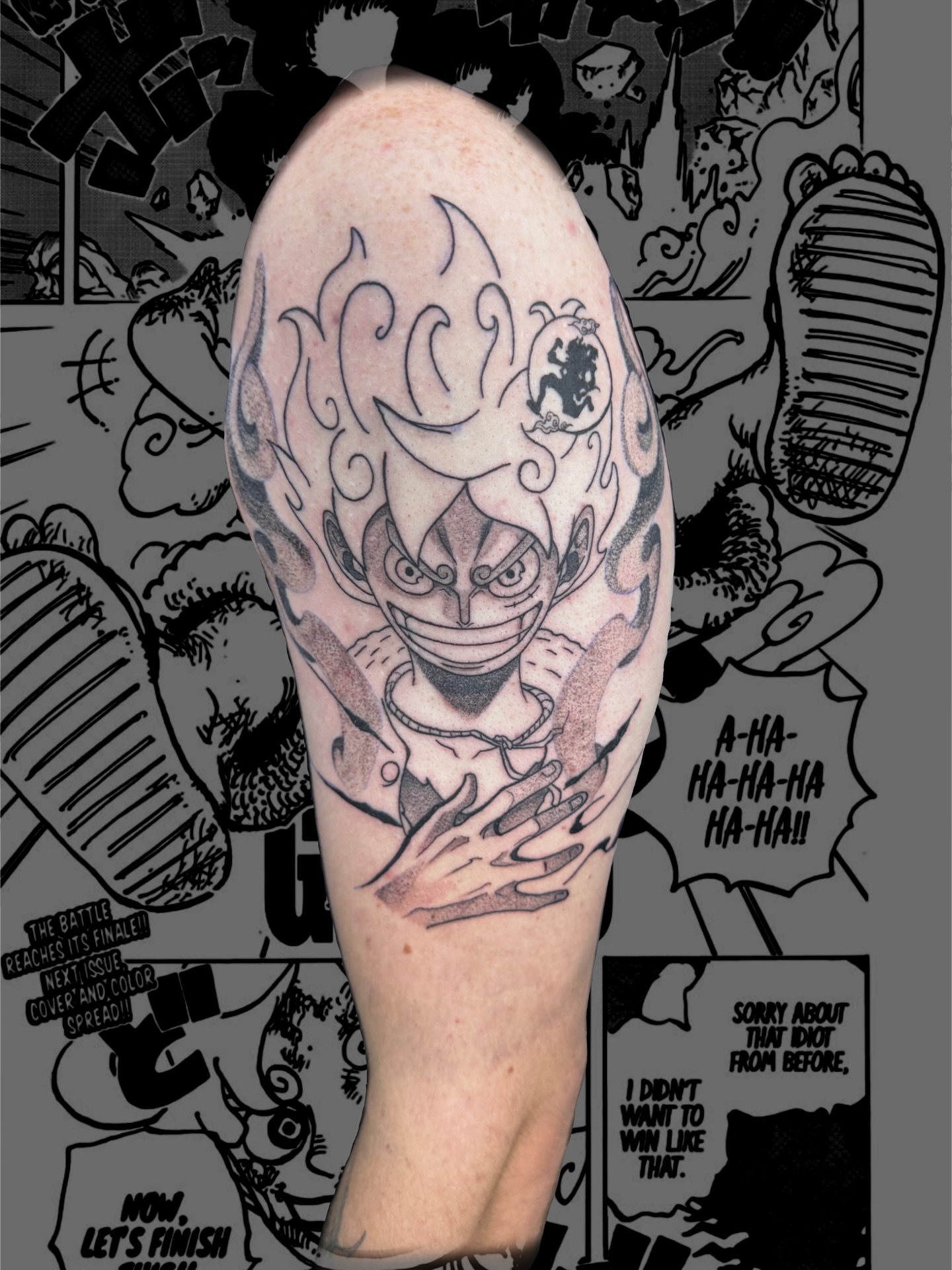 Joker black and grey tattoo on the forearm by D