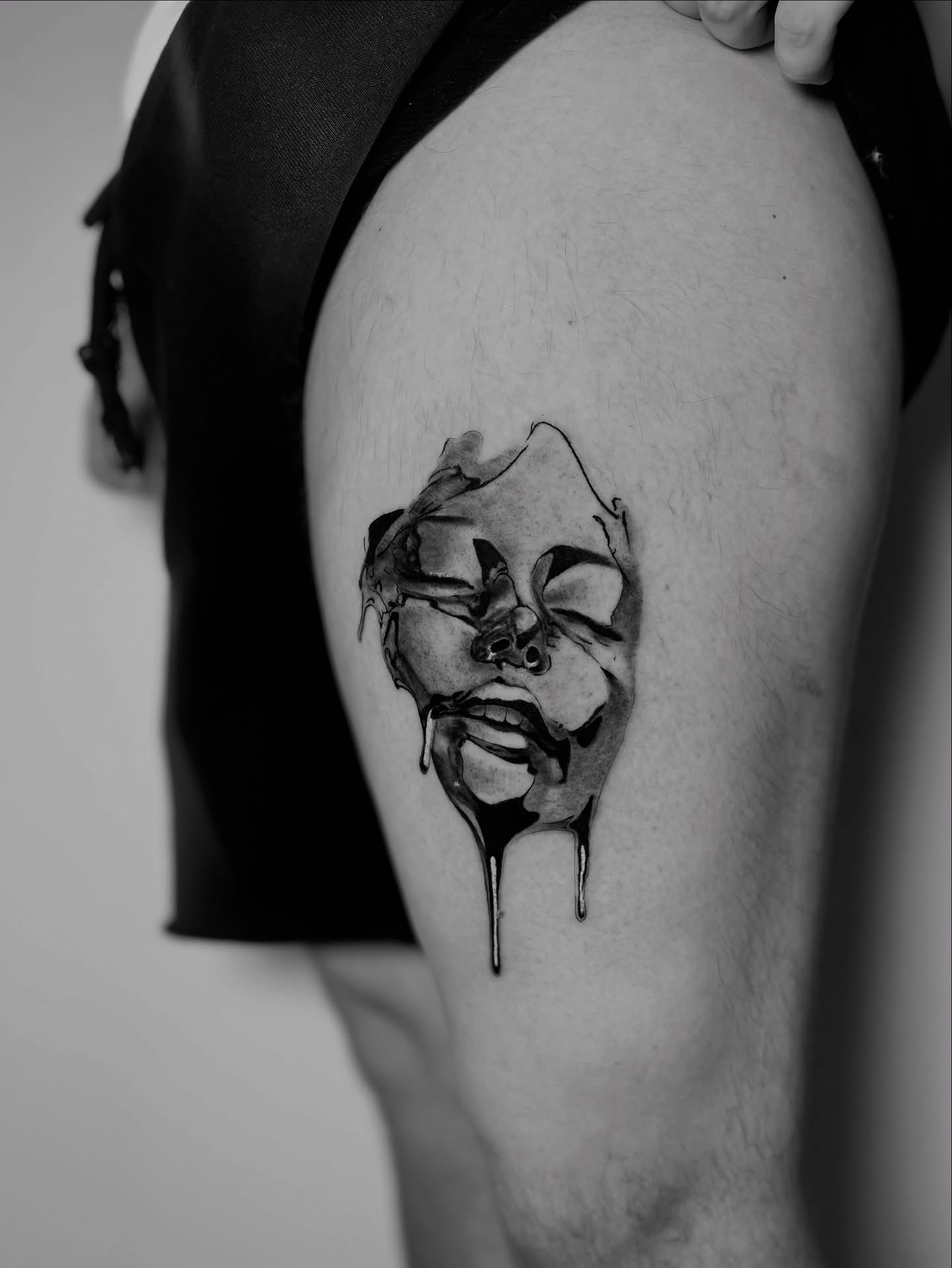 Tattoo by @mklvayne.tattoos — black_and_grey, dotwork