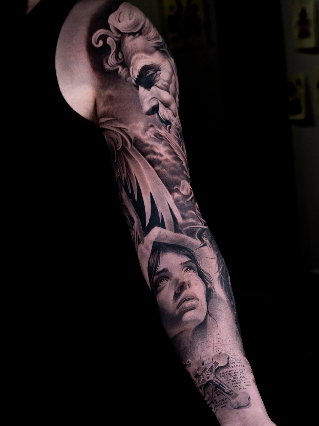 Tattoo by @davidbaenatattoo — realism, black_and_grey
