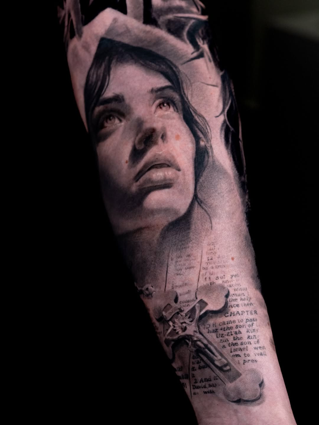 Tattoo by @davidbaenatattoo — realism, black_and_grey