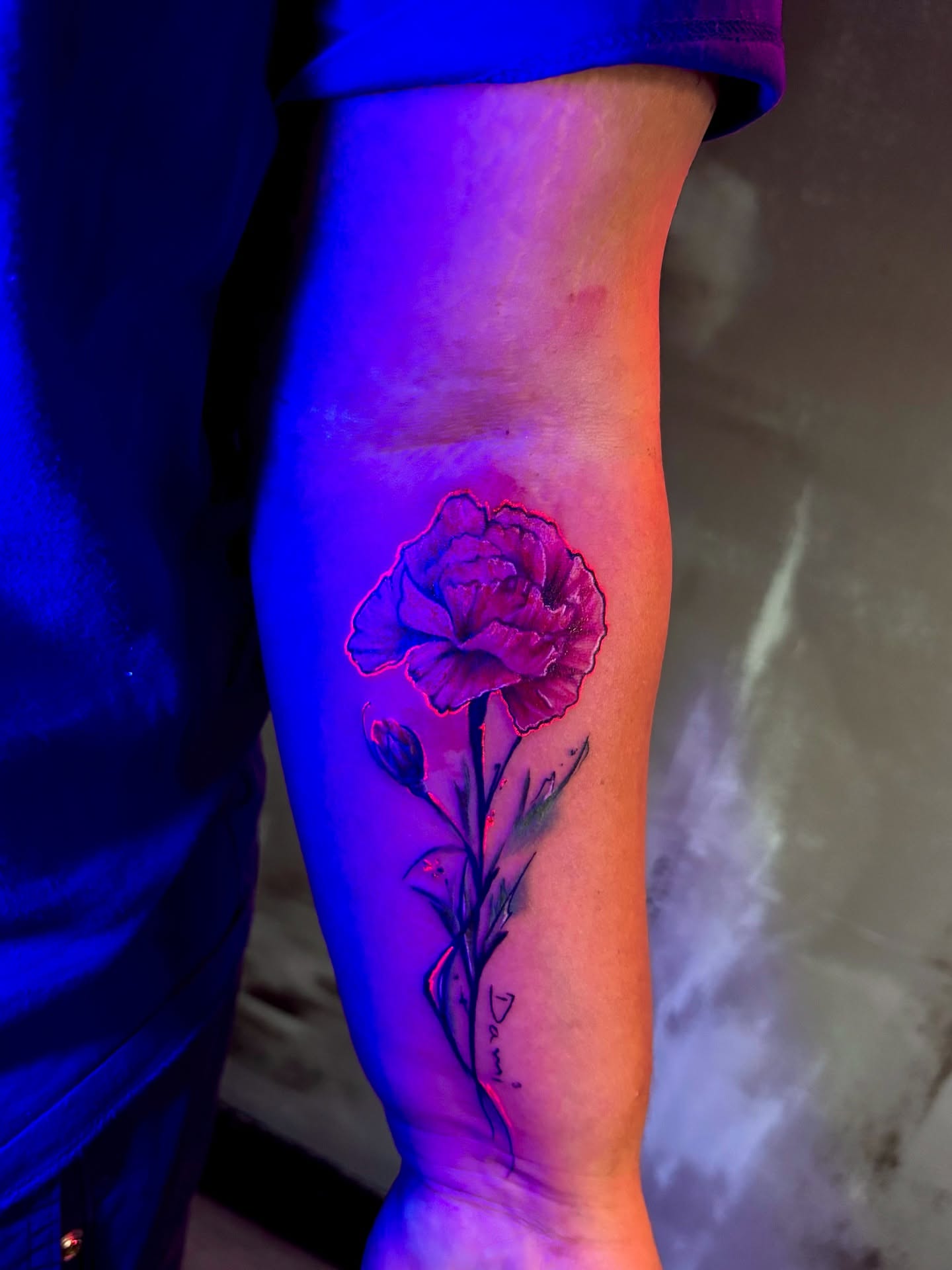 Flower realism tattoo on the forearm by Keyla Valdes, Miami, Florida