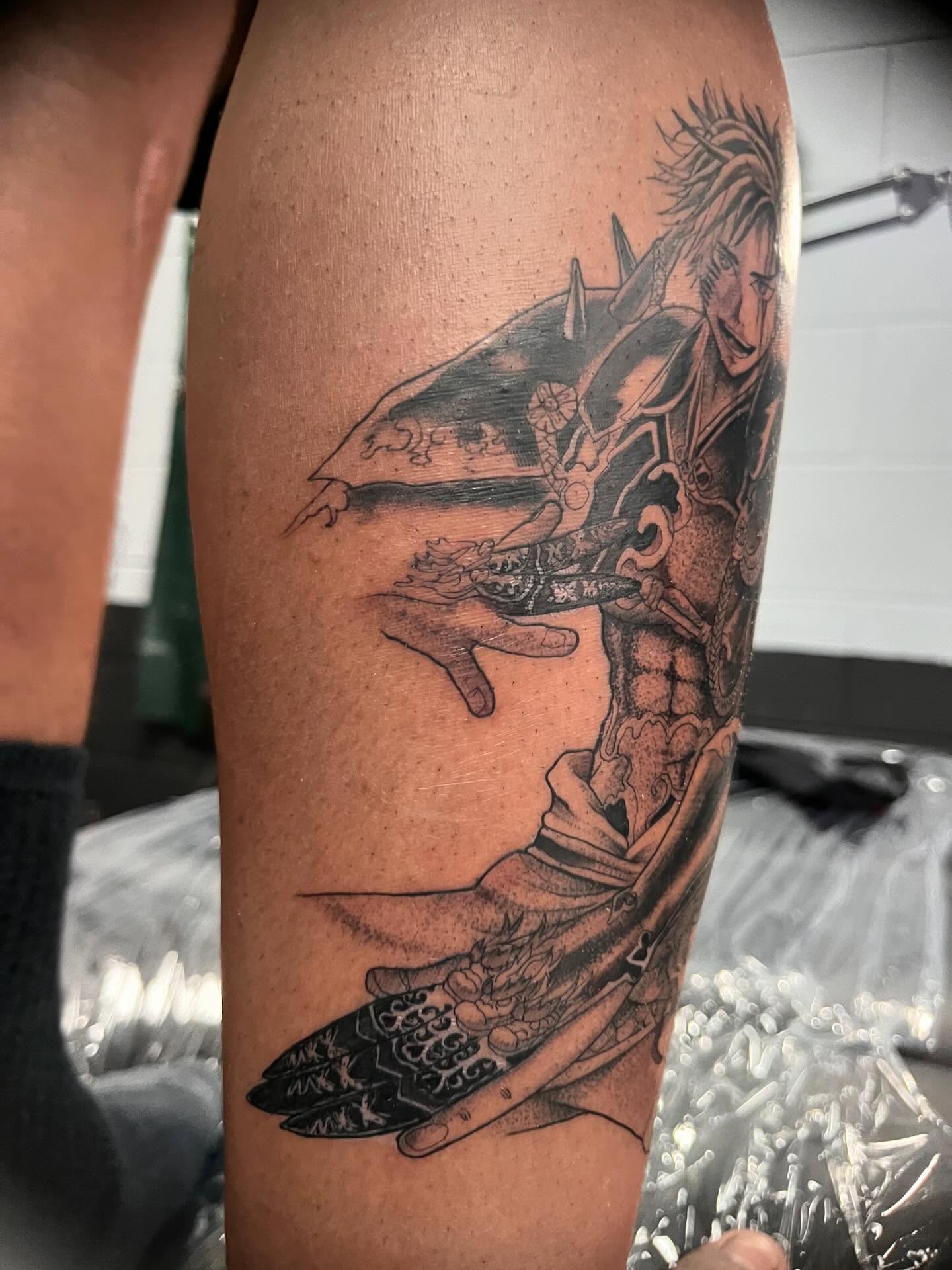 Tattoo by @alvinlouceltattooer — black_and_grey
