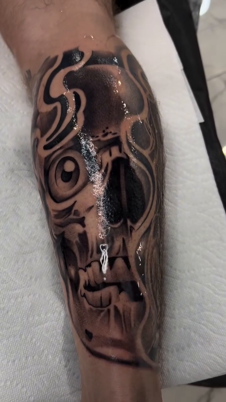 Skull realism tattoo by Jaylen - Atlanta Tattoo Artist
