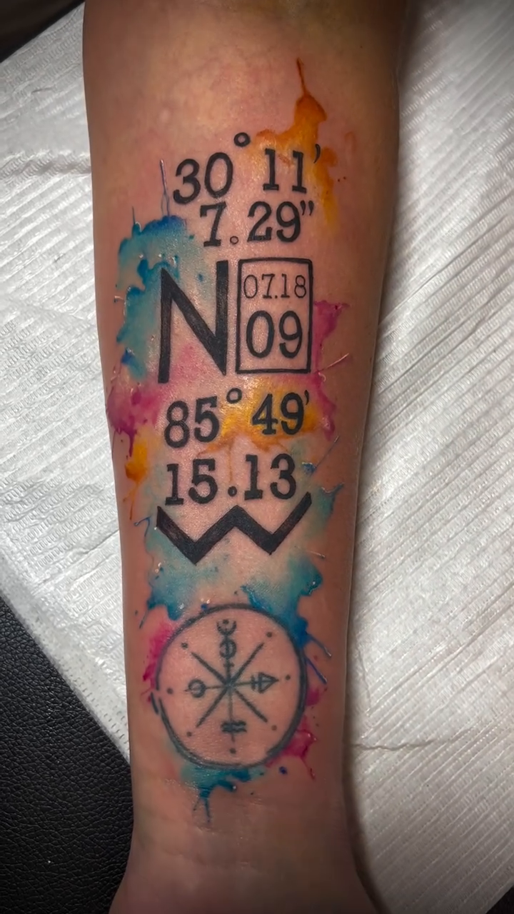 Tattoo by @tat2reign_85 — geometric, watercolor