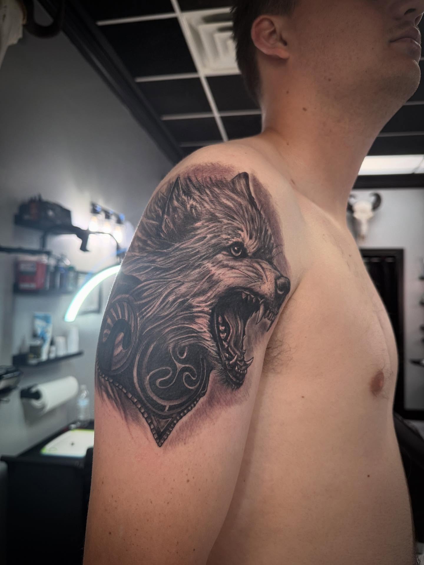 Tattoo by @noochtattoos — black_and_grey, realism