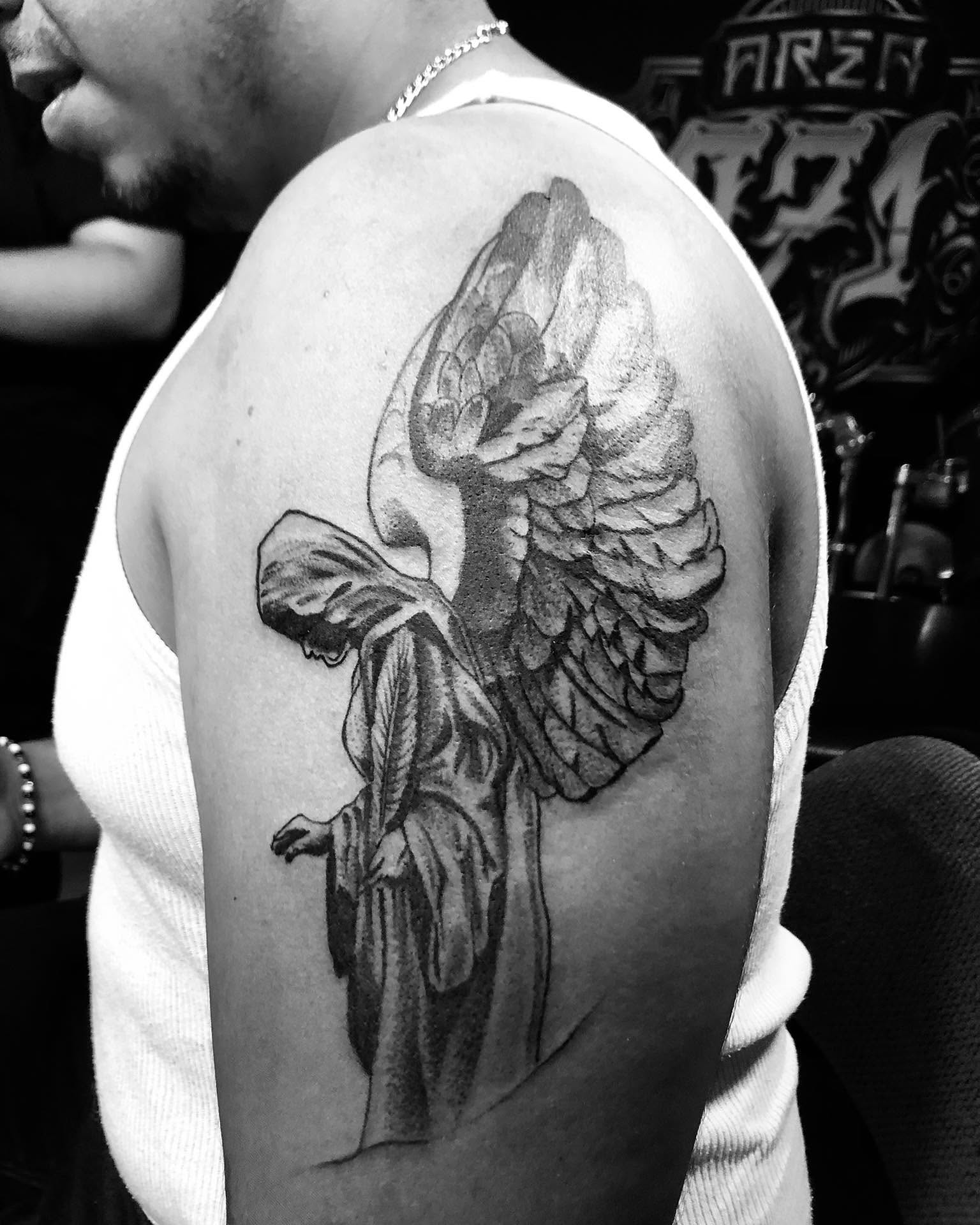 Tattoo by @gotha_chiquitraca — black_and_grey