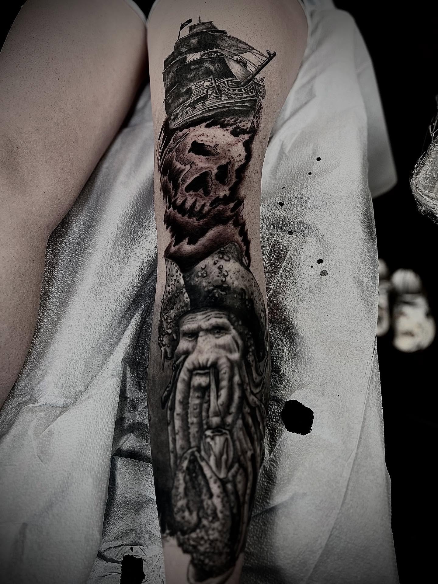 Tattoo by @dannyleeart — black_and_grey, realism
