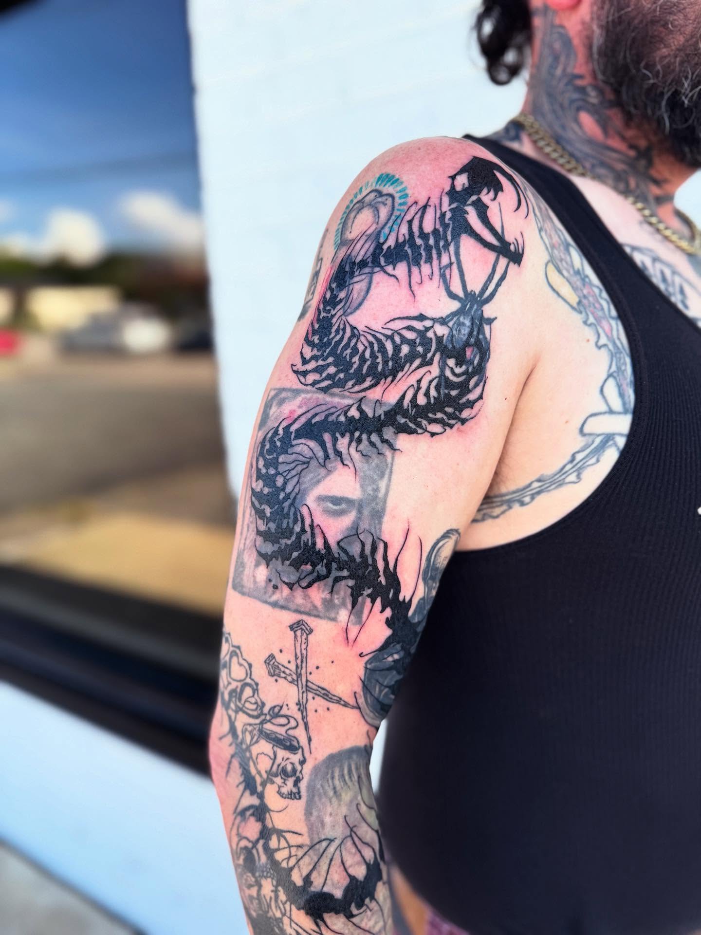 Tattoo by @artem.tattoos — black_and_grey, dark_realism