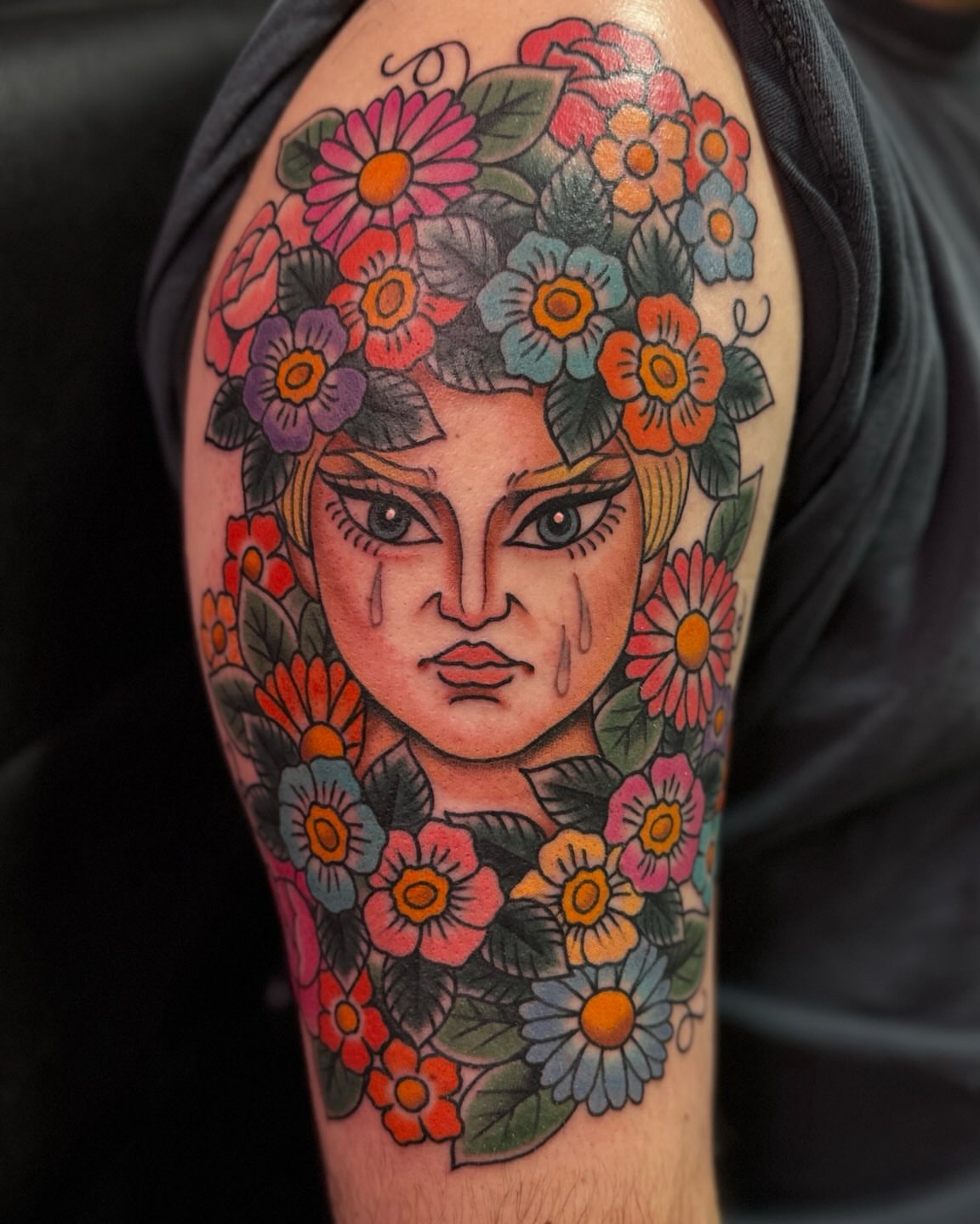 Tattoo by @tannistattoos — american_traditional, dotwork