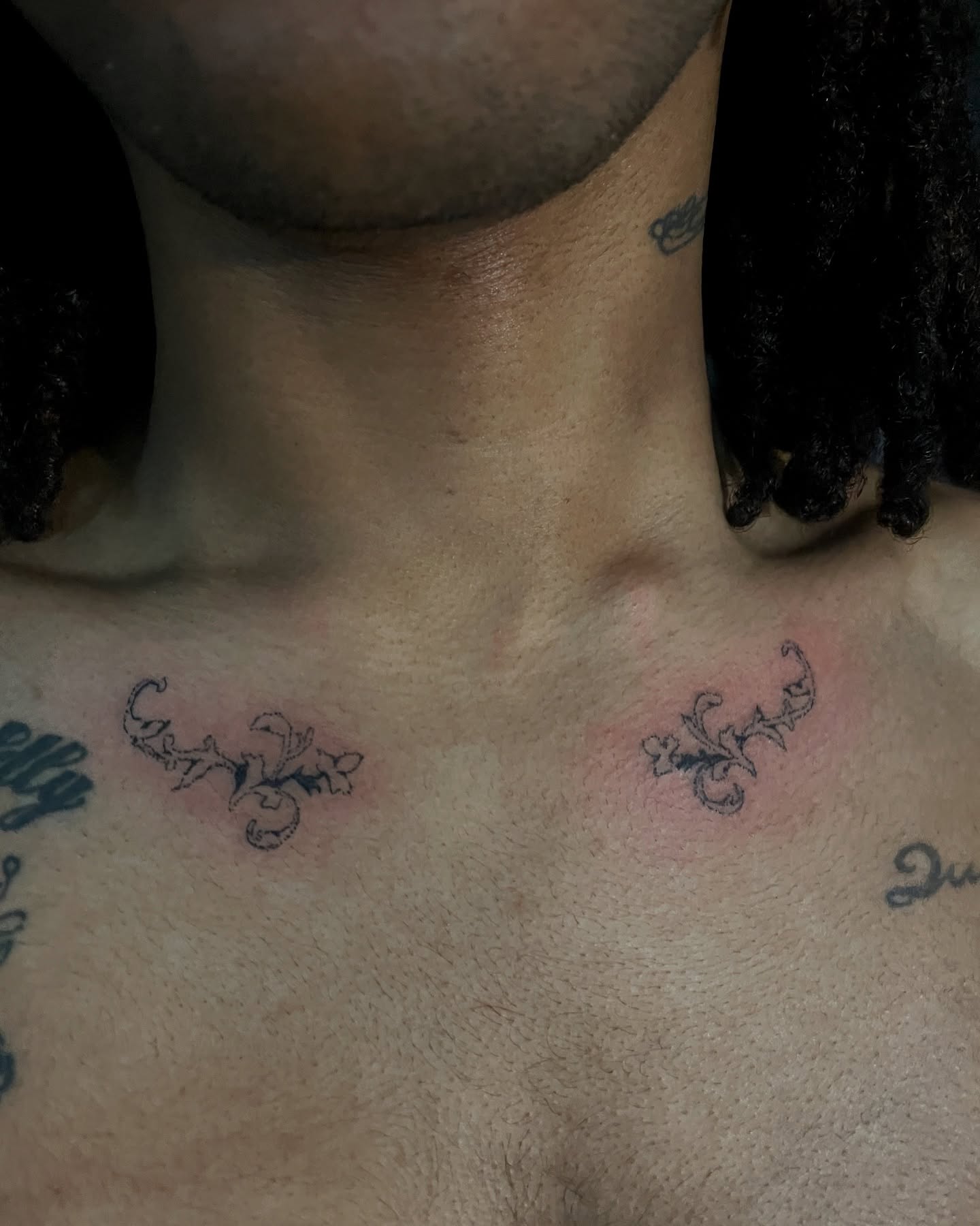 Scorpion and flower black and grey tattoo on the chest by ɴᴏᴍᴢ ᴅʏsᴇᴍʙᴏᴅɪᴍᴇɴᴛ