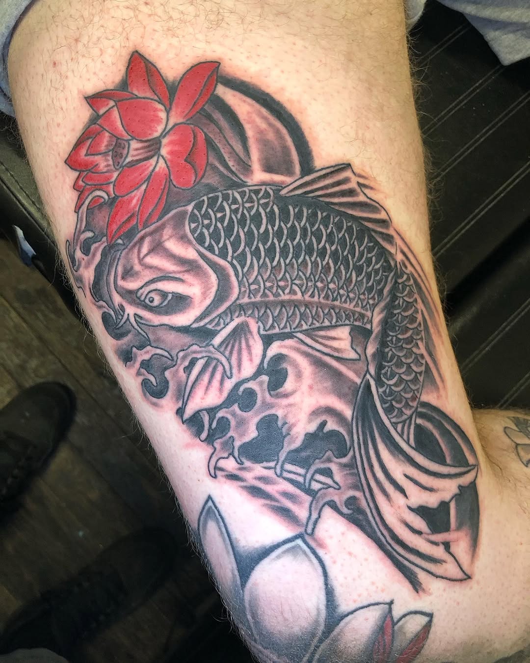 Tattoo by @aubswhit77 — japanese_irezumi, black_and_grey