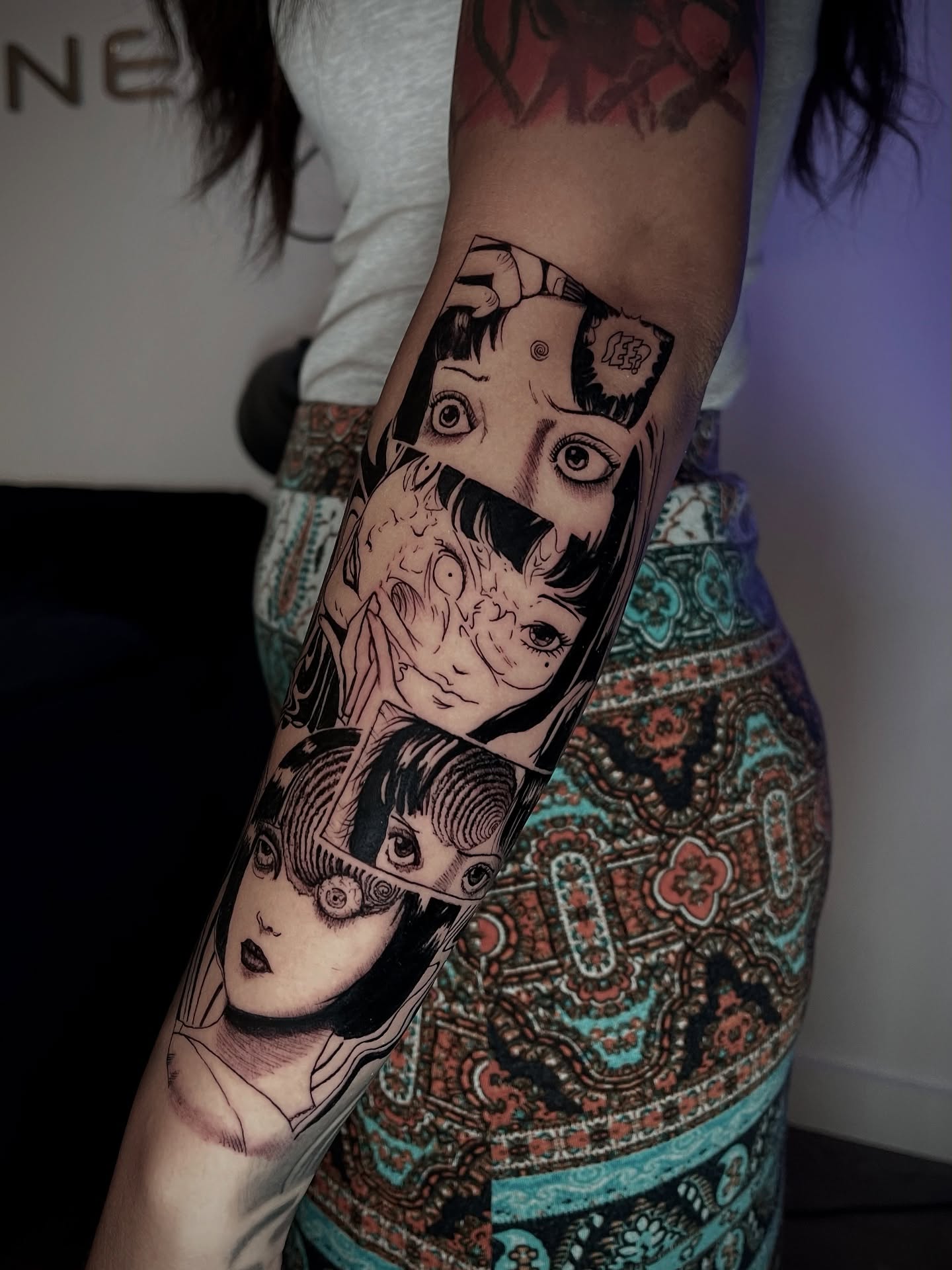 Tattoo by @lalex.tattoo — anime, dotwork
