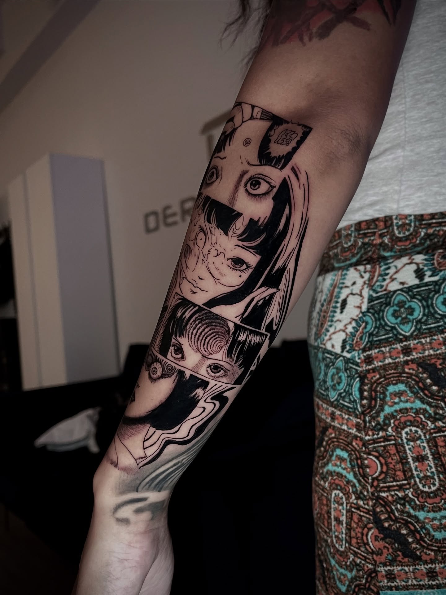 Tattoo by @lalex.tattoo — anime, dotwork