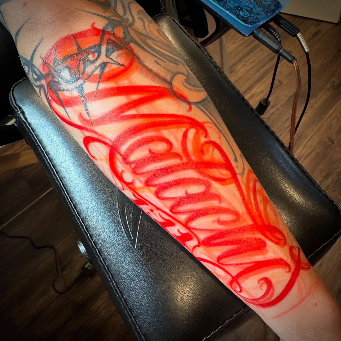 Tattoo by @tattoosbyskip — lettering_script