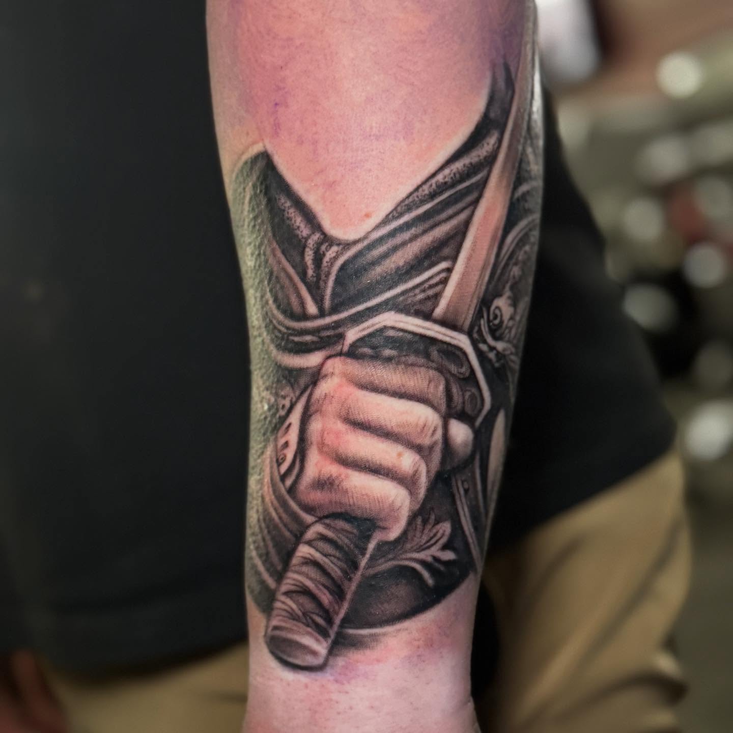 Tattoo by @shawnskaletattoos — realism, black_and_grey