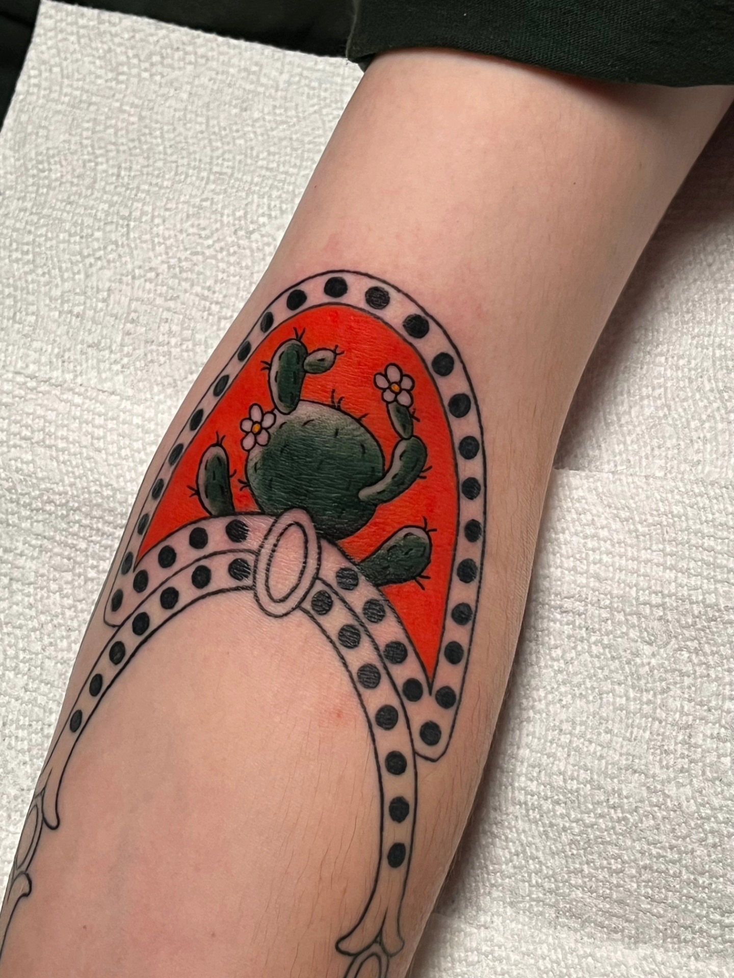 Frog American traditional tattoo on the forearm by Summer Machelle, Orange, California