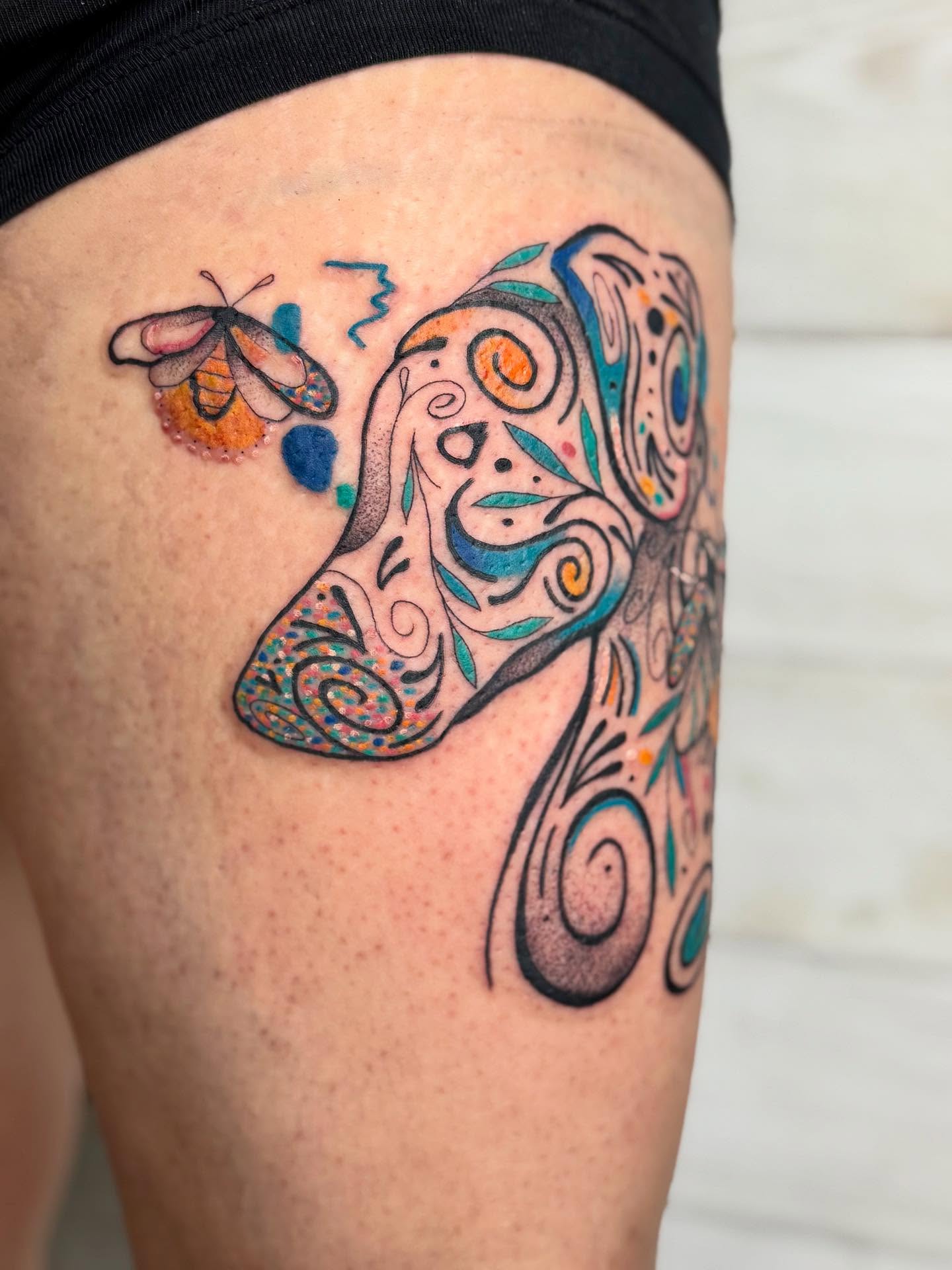 Tattoo by @muridiana — dotwork, new_school