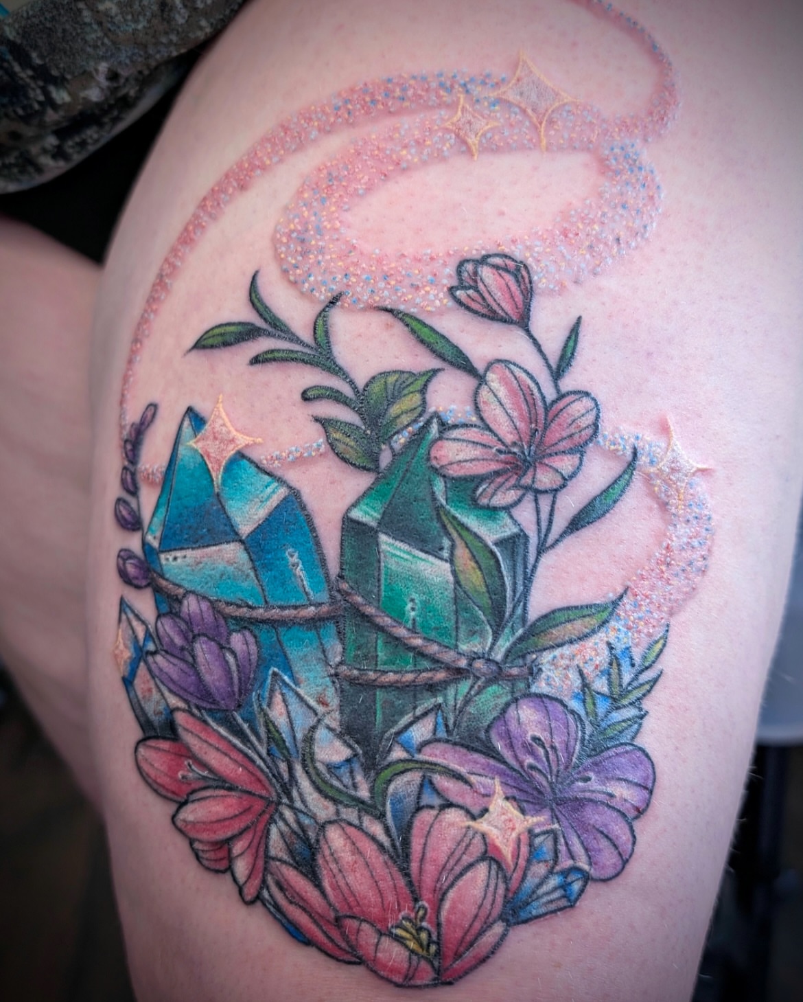 Tattoo by @mousetattoo — geometric, watercolor