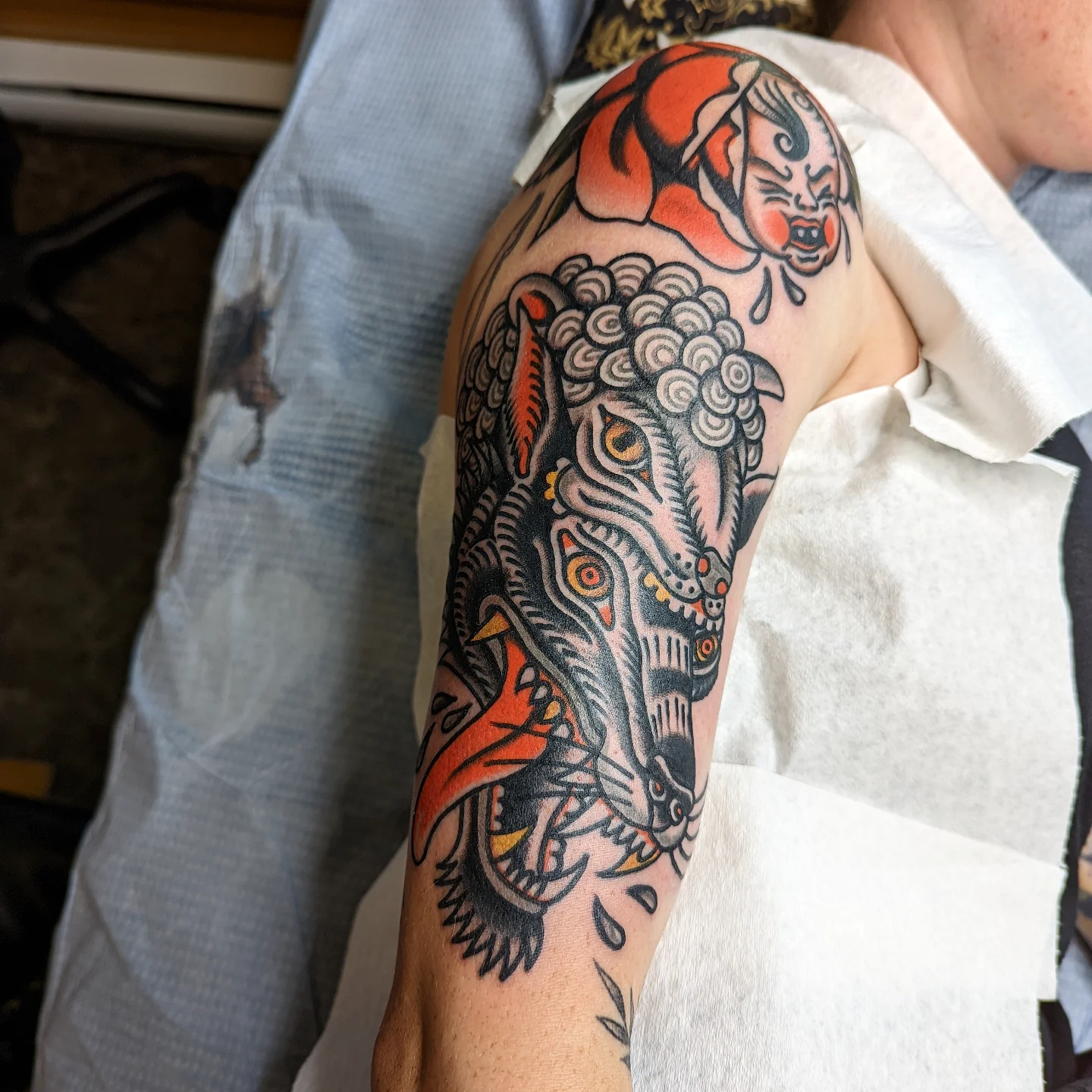 Tattoo by @jessicadoestattoos — american_traditional, dotwork
