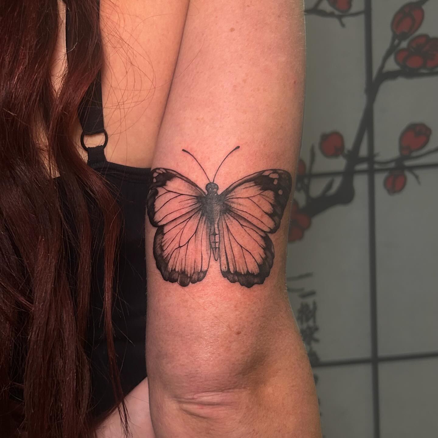 Butterfly realism tattoo on the forearm by Chloe