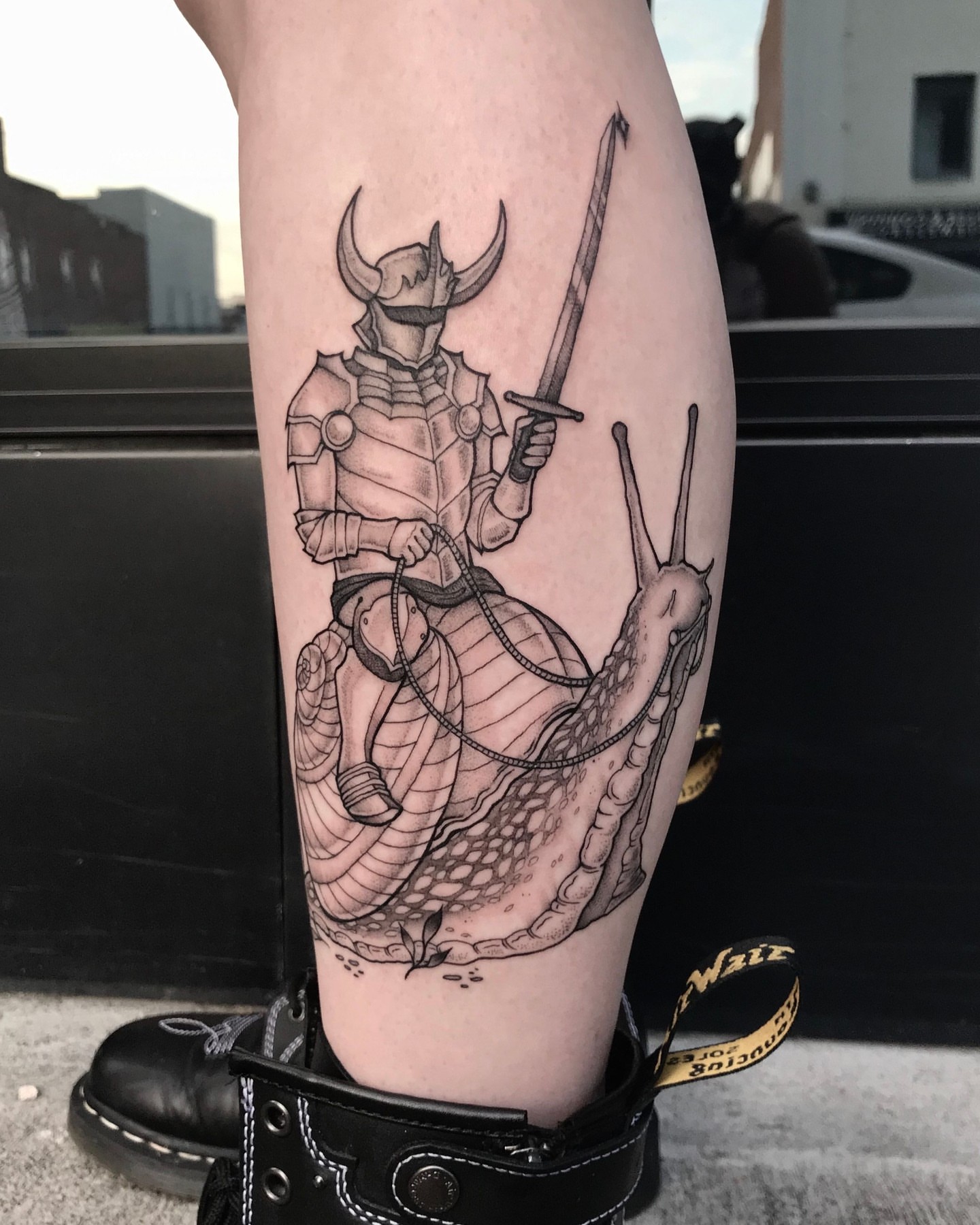 Tattoo by @raineydaytattoos — black_and_grey, realism