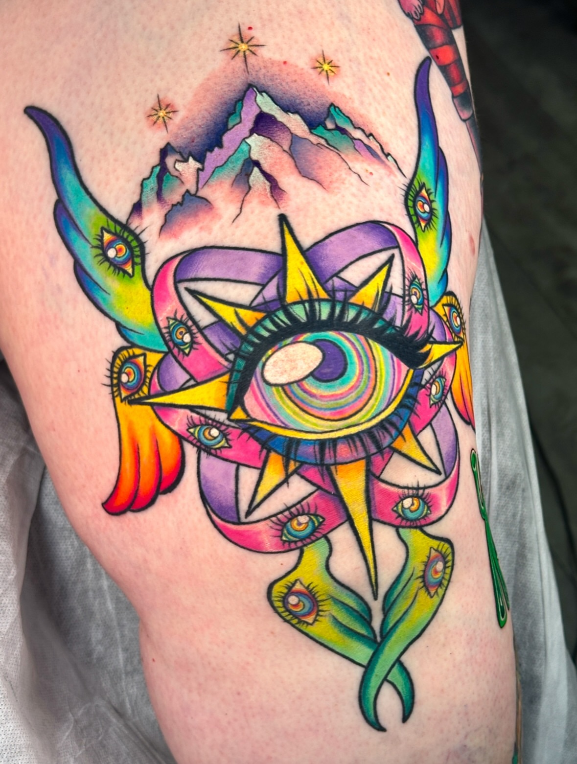 Tattoo by @pompberry — american_traditional, surrealism