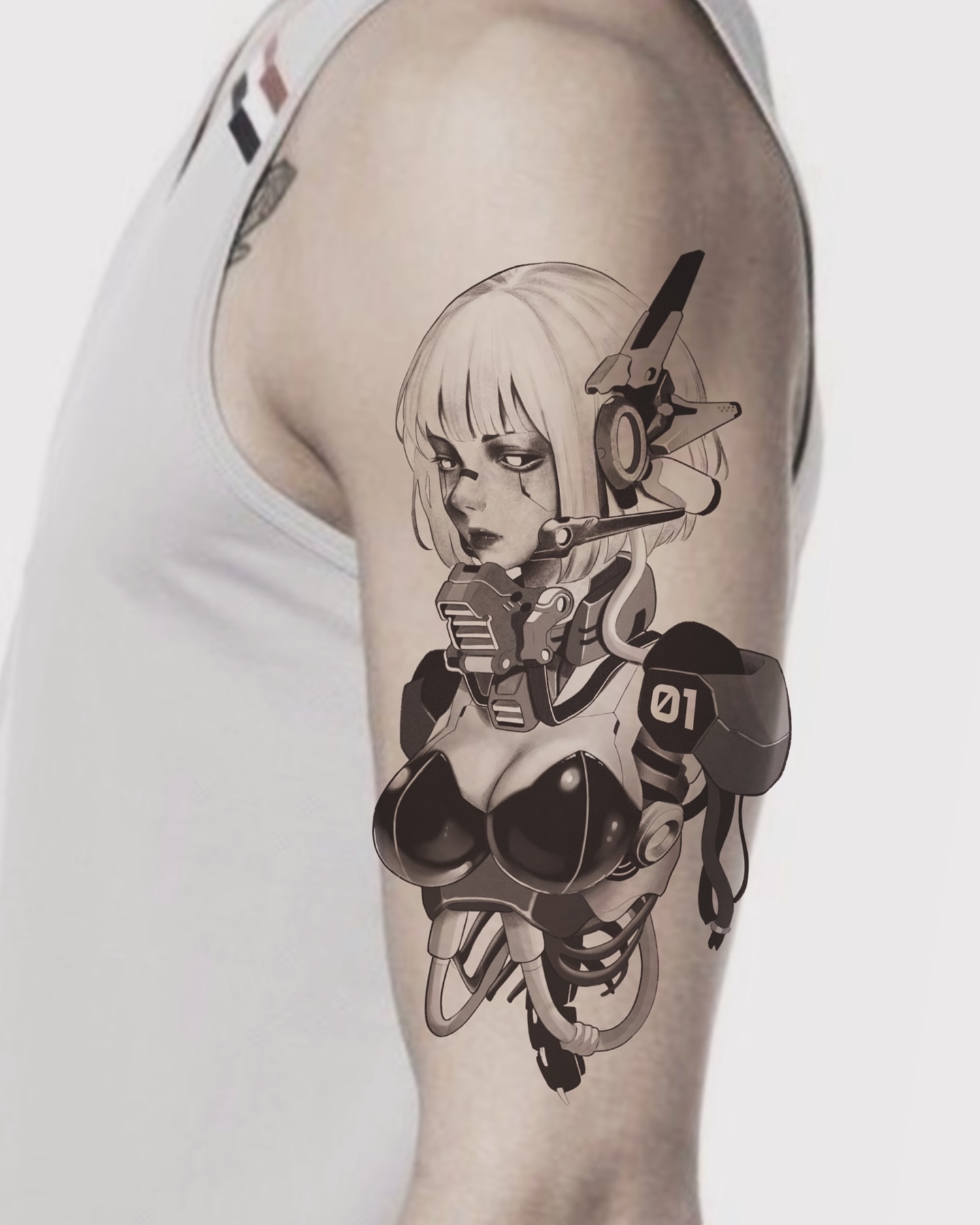 Tattoo by @johnathan_tatto0 — black_and_grey, anime