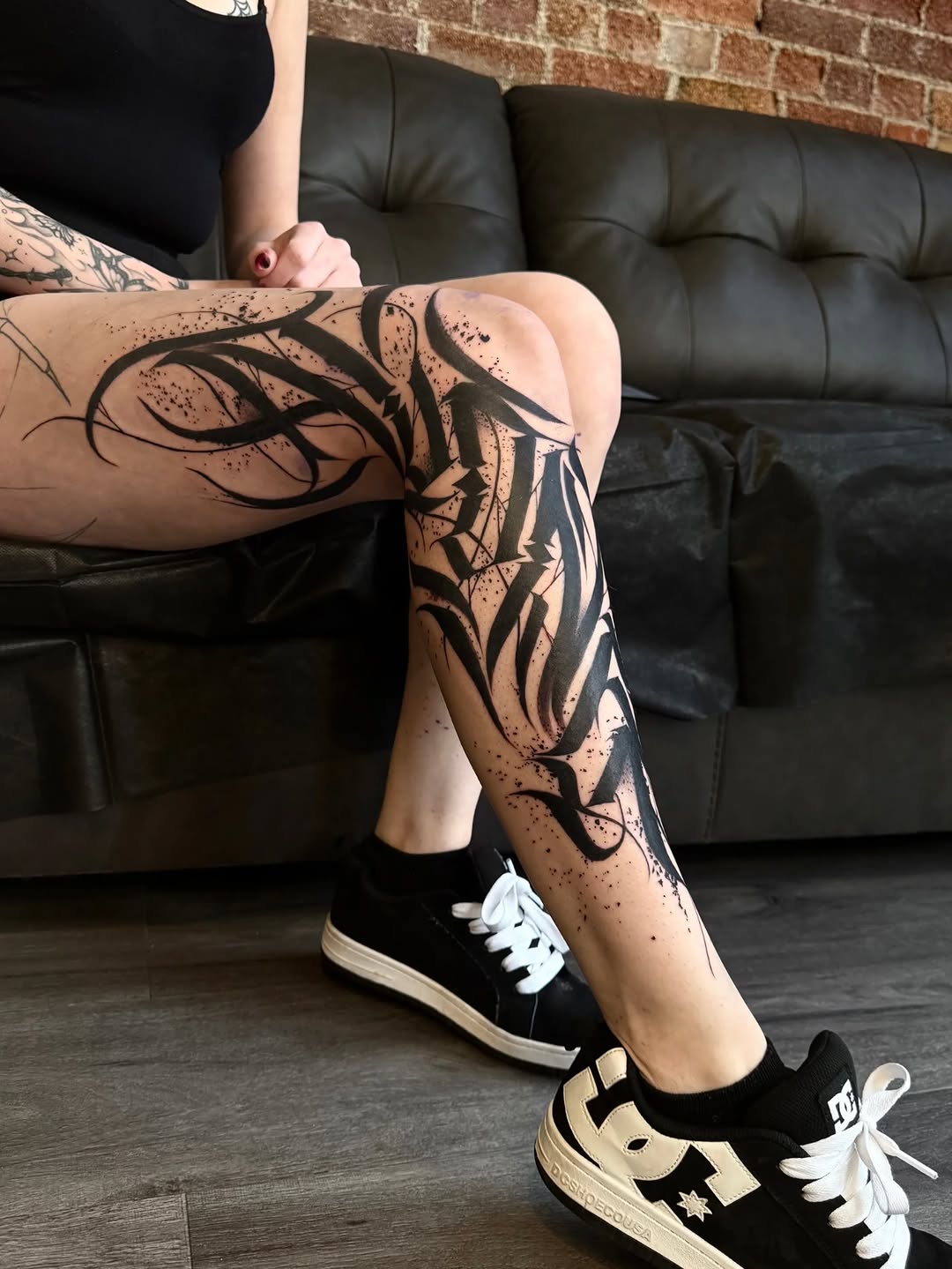Tattoo by @wiseroner — lettering_script, blackwork