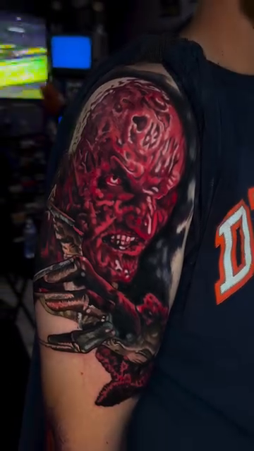 Freddy Krueger realism tattoo by Steven Pelkey, Eastpointe, Michigan