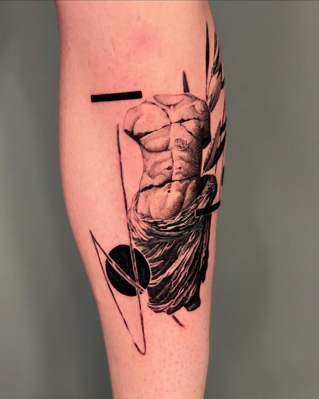 Tattoo by @amberstarrartistry — black_and_grey, realism
