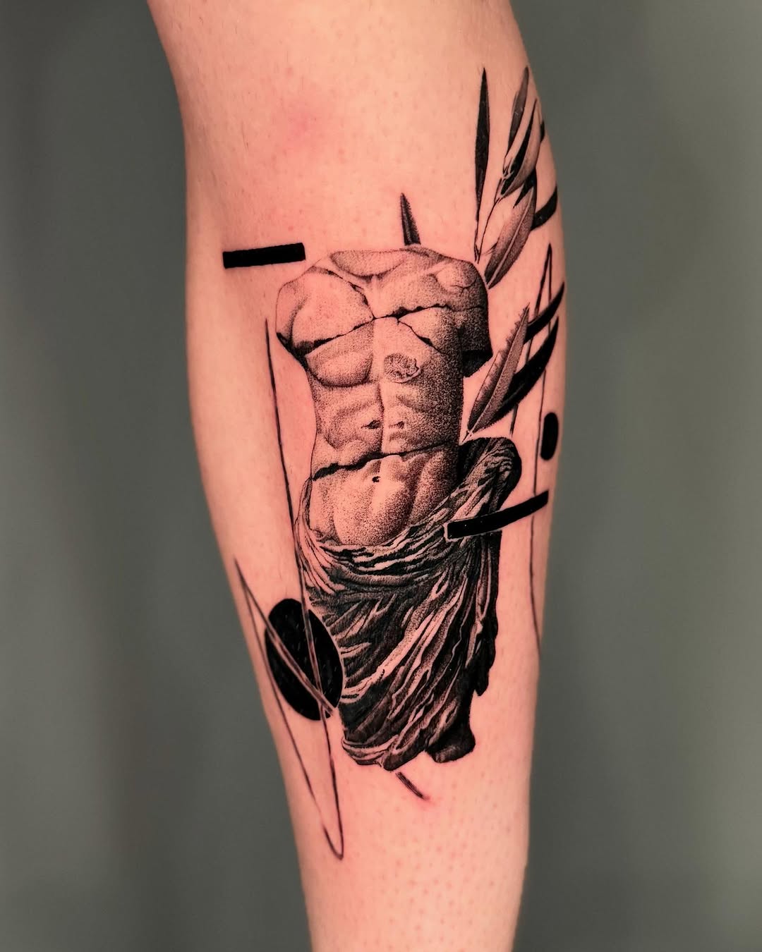 Tattoo by @amberstarrartistry — black_and_grey, realism