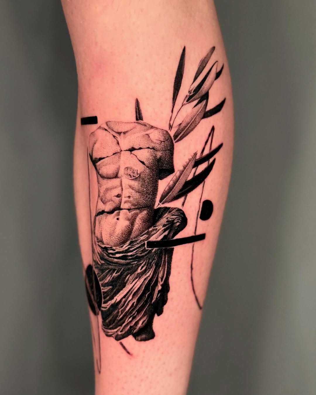 Tattoo by @amberstarrartistry — black_and_grey, realism