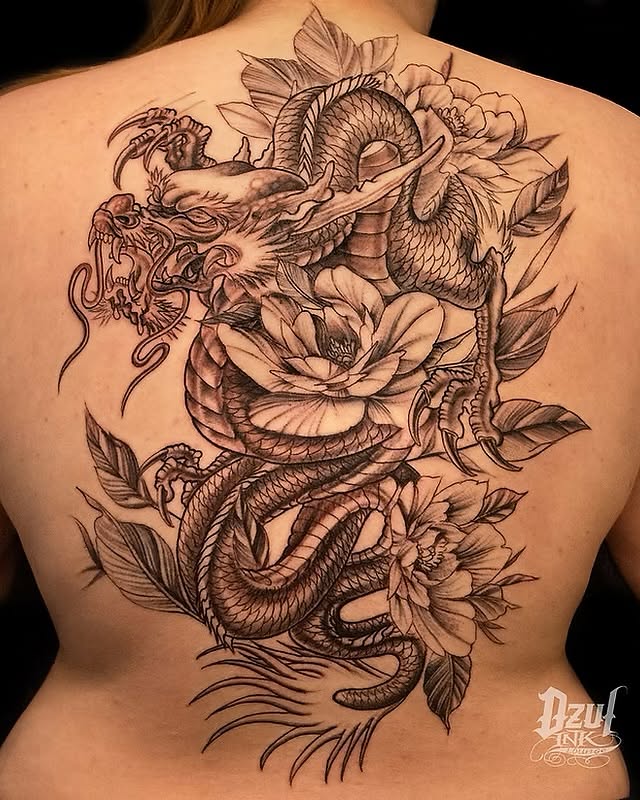 Tattoo by @dzulking — japanese_irezumi, black_and_grey