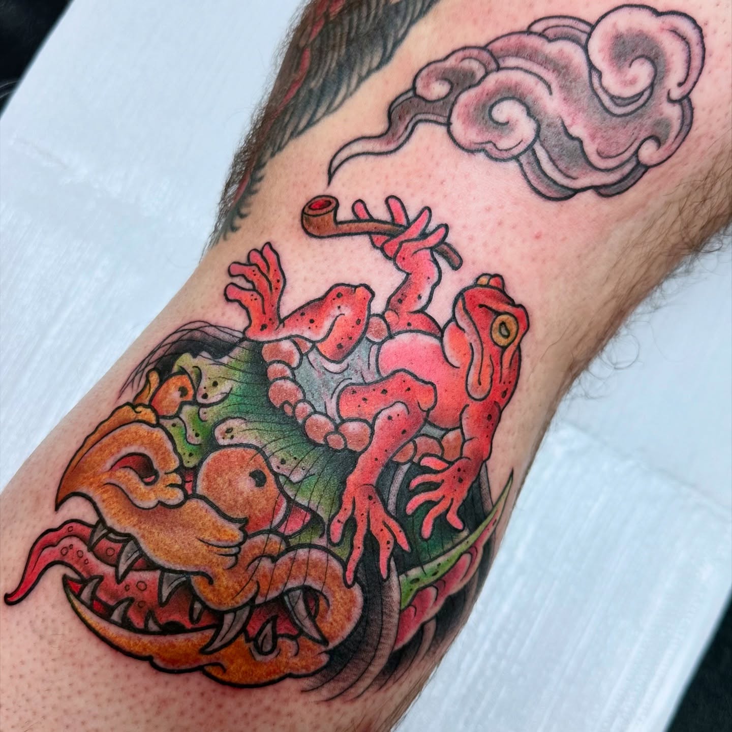 Tattoo by @calvinvoncrush — american_traditional, dotwork