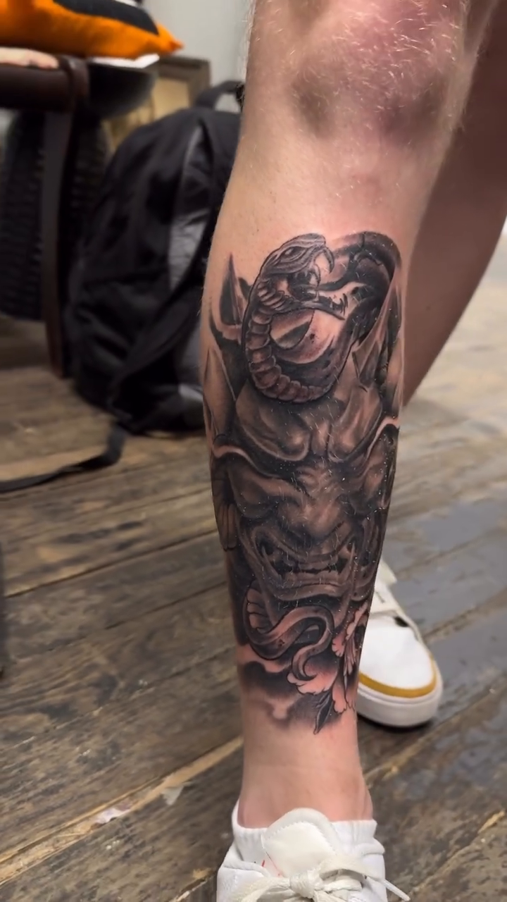 Tattoo by @tattoosbyjk — japanese_irezumi, black_and_grey