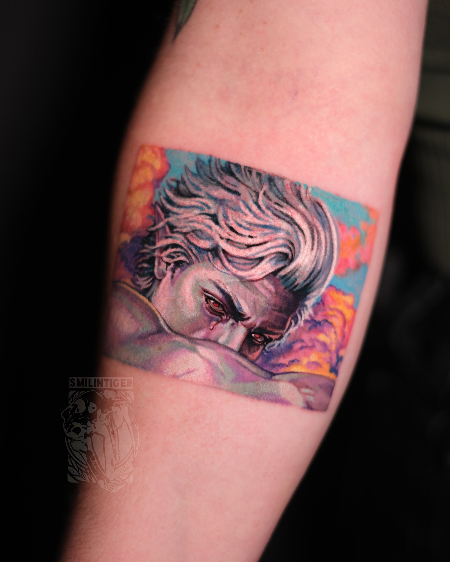 Angry man realism tattoo on the forearm by ๐
๐ฏ๐ข๐ซ๐ซ๐ ๐.